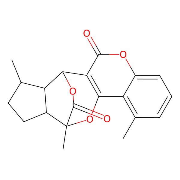 2D Structure of (1R,13R,14R,17S,18S)-9,13,17-trimethyl-4,12,19-trioxapentacyclo[11.5.2.02,11.05,10.014,18]icosa-2(11),5,7,9-tetraene-3,20-dione