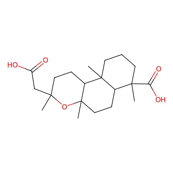 2D Structure of (3S,4aR,6aR,7R,10aS,10bR)-3-(carboxymethyl)-3,4a,7,10a-tetramethyl-2,5,6,6a,8,9,10,10b-octahydro-1H-benzo[f]chromene-7-carboxylic acid