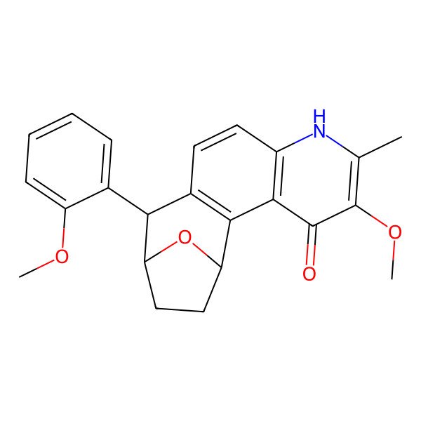 2D Structure of (1S,12R,13R)-5-methoxy-12-(2-methoxyphenyl)-6-methyl-16-oxa-7-azatetracyclo[11.2.1.02,11.03,8]hexadeca-2(11),3(8),5,9-tetraen-4-one