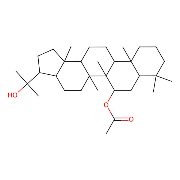 2D Structure of [3-(2-Hydroxypropan-2-yl)-5a,5b,8,8,11a,13b-hexamethyl-1,2,3,3a,4,5,6,7,7a,9,10,11,11b,12,13,13a-hexadecahydrocyclopenta[a]chrysen-6-yl] acetate