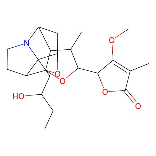 2D Structure of (2S)-2-[(1S,3S,4S,5R,6S,8S,9S,13R)-9-[(2S)-2-hydroxybutyl]-4-methyl-2,14-dioxa-10-azapentacyclo[6.5.1.01,5.06,10.09,13]tetradecan-3-yl]-3-methoxy-4-methyl-2H-furan-5-one