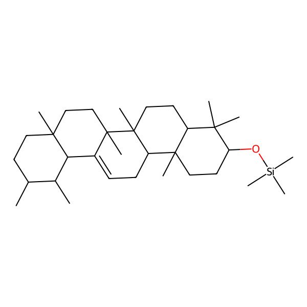 2D Structure of [(3R,4aR,6aR,6bS,8aR,11R,12S,12aR,14aR,14bR)-4,4,6a,6b,8a,11,12,14b-octamethyl-2,3,4a,5,6,7,8,9,10,11,12,12a,14,14a-tetradecahydro-1H-picen-3-yl]oxy-trimethylsilane