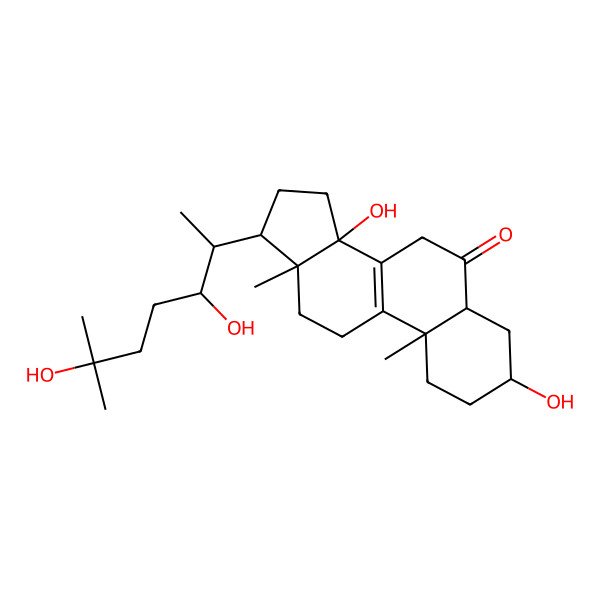 2D Structure of (3S,5R,10S,13R,14S,17R)-17-[(2S,3S)-3,6-dihydroxy-6-methylheptan-2-yl]-3,14-dihydroxy-10,13-dimethyl-2,3,4,5,7,11,12,15,16,17-decahydro-1H-cyclopenta[a]phenanthren-6-one