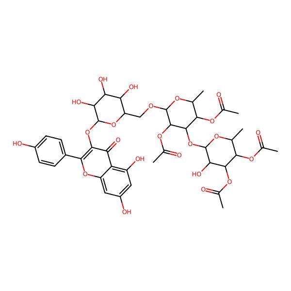 2D Structure of [4-Acetyloxy-6-[3,5-diacetyloxy-2-[[6-[5,7-dihydroxy-2-(4-hydroxyphenyl)-4-oxochromen-3-yl]oxy-3,4,5-trihydroxyoxan-2-yl]methoxy]-6-methyloxan-4-yl]oxy-5-hydroxy-2-methyloxan-3-yl] acetate