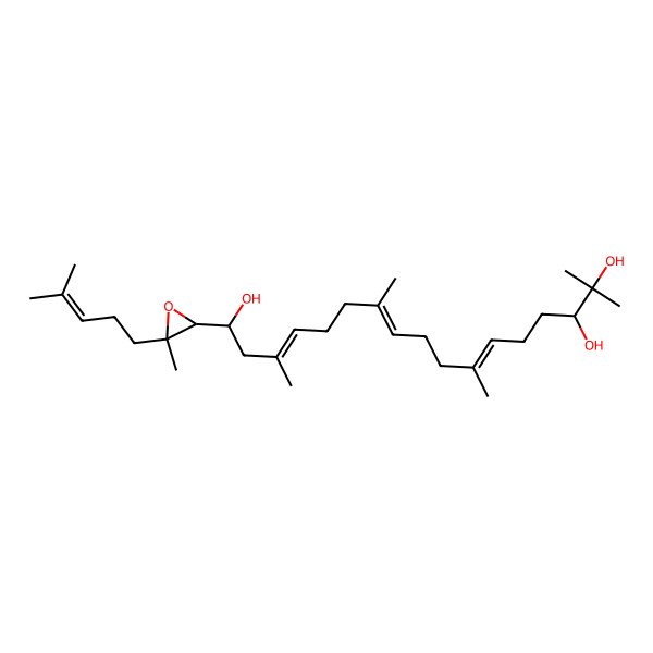 2D Structure of (1R,3E,7E,11E)-3,7,11,16-tetramethyl-1-[(2R,3R)-3-methyl-3-(4-methylpent-3-enyl)oxiran-2-yl]heptadeca-3,7,11-triene-1,15,16-triol