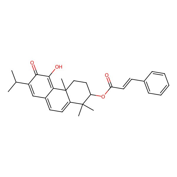 2D Structure of [(2S,4aS)-5-hydroxy-1,1,4a-trimethyl-6-oxo-7-propan-2-yl-3,4-dihydro-2H-phenanthren-2-yl] (E)-3-phenylprop-2-enoate