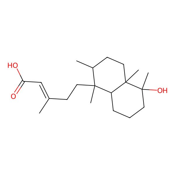 2D Structure of (Z)-5-[(1S,2R,4aR,5R,8aR)-5-hydroxy-1,2,4a,5-tetramethyl-3,4,6,7,8,8a-hexahydro-2H-naphthalen-1-yl]-3-methylpent-2-enoic acid