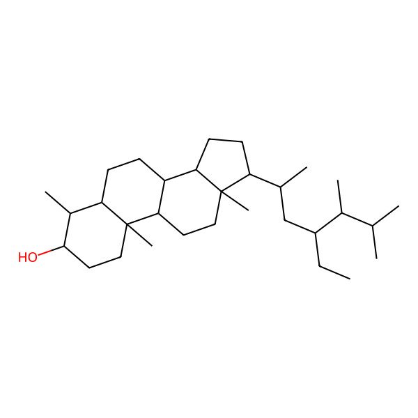2D Structure of 17-(4-ethyl-5,6-dimethylheptan-2-yl)-4,10,13-trimethyl-2,3,4,5,6,7,8,9,11,12,14,15,16,17-tetradecahydro-1H-cyclopenta[a]phenanthren-3-ol