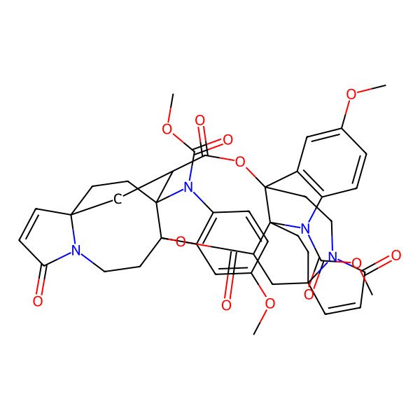 2D Structure of Dimethyl 9,25-dimethoxy-4,20,35,41-tetraoxo-5,21-dioxa-13,29,36,42-tetrazaundecacyclo[20.10.6.66,17.01,36.03,30.06,14.07,12.014,19.022,30.023,28.017,42]tetratetraconta-7(12),8,10,23(28),24,26,33,39-octaene-13,29-dicarboxylate