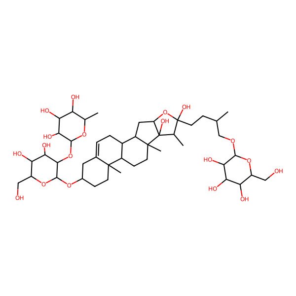2D Structure of 2-[2-[[6,8-Dihydroxy-7,9,13-trimethyl-6-[3-methyl-4-[3,4,5-trihydroxy-6-(hydroxymethyl)oxan-2-yl]oxybutyl]-5-oxapentacyclo[10.8.0.02,9.04,8.013,18]icos-18-en-16-yl]oxy]-4,5-dihydroxy-6-(hydroxymethyl)oxan-3-yl]oxy-6-methyloxane-3,4,5-triol