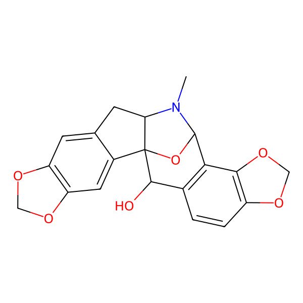 2D Structure of (1S,12R,14S,24R)-13-methyl-5,7,17,19,25-pentaoxa-13-azaheptacyclo[12.10.1.01,12.02,10.04,8.015,23.016,20]pentacosa-2,4(8),9,15(23),16(20),21-hexaen-24-ol
