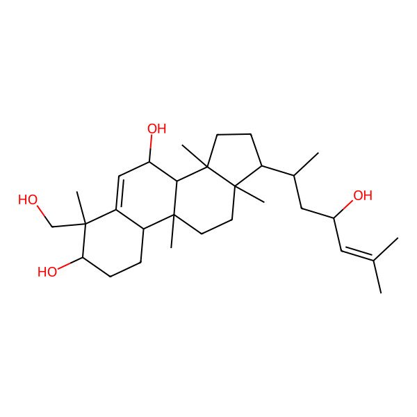 2D Structure of 4-(hydroxymethyl)-17-(4-hydroxy-6-methylhept-5-en-2-yl)-4,9,13,14-tetramethyl-2,3,7,8,10,11,12,15,16,17-decahydro-1H-cyclopenta[a]phenanthrene-3,7-diol