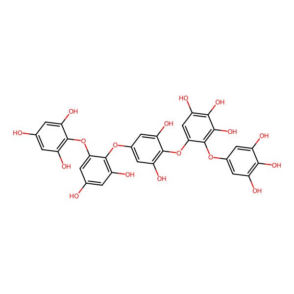 2D Structure of 5-[4-[2,4-Dihydroxy-6-(2,4,6-trihydroxyphenoxy)phenoxy]-2,6-dihydroxyphenoxy]-4-(3,4,5-trihydroxyphenoxy)benzene-1,2,3-triol