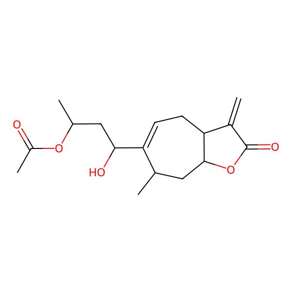 2D Structure of [(2S,4S)-4-[(3aR,7S,8aR)-7-methyl-3-methylidene-2-oxo-4,7,8,8a-tetrahydro-3aH-cyclohepta[b]furan-6-yl]-4-hydroxybutan-2-yl] acetate