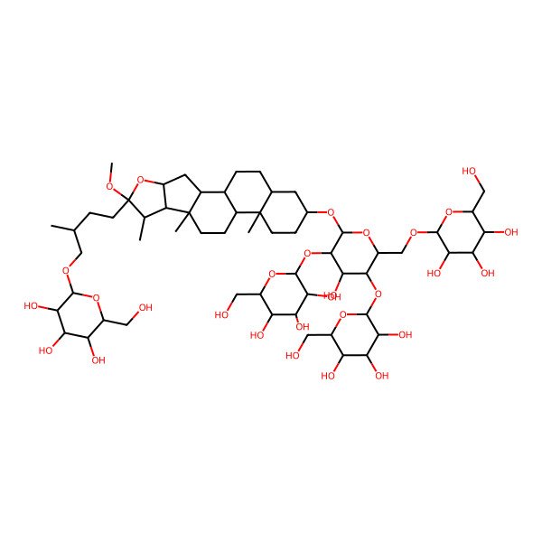 2D Structure of 2-[[4-Hydroxy-6-[[6-methoxy-7,9,13-trimethyl-6-[3-methyl-4-[3,4,5-trihydroxy-6-(hydroxymethyl)oxan-2-yl]oxybutyl]-5-oxapentacyclo[10.8.0.02,9.04,8.013,18]icosan-16-yl]oxy]-3,5-bis[[3,4,5-trihydroxy-6-(hydroxymethyl)oxan-2-yl]oxy]oxan-2-yl]methoxy]-6-(hydroxymethyl)oxane-3,4,5-triol