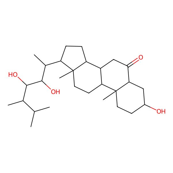 2D Structure of 17-(3,4-Dihydroxy-5,6-dimethylheptan-2-yl)-3-hydroxy-10,13-dimethyl-1,2,3,4,5,7,8,9,11,12,14,15,16,17-tetradecahydrocyclopenta[a]phenanthren-6-one