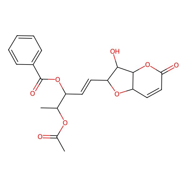 2D Structure of [(E,3S,4R)-1-[(2S,3R,3aR,7aR)-3-hydroxy-5-oxo-2,3,3a,7a-tetrahydrofuro[3,2-b]pyran-2-yl]-4-acetyloxypent-1-en-3-yl] benzoate