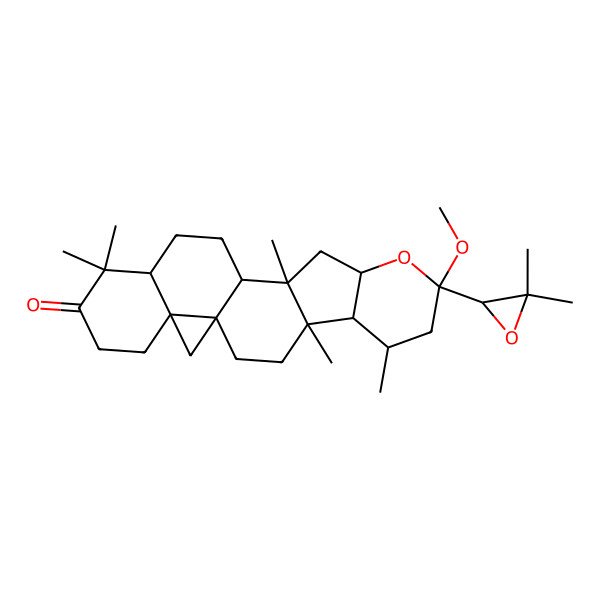 2D Structure of 8-(3,3-Dimethyloxiran-2-yl)-8-methoxy-4,6,12,17,17-pentamethyl-9-oxahexacyclo[11.9.0.01,21.04,12.05,10.016,21]docosan-18-one