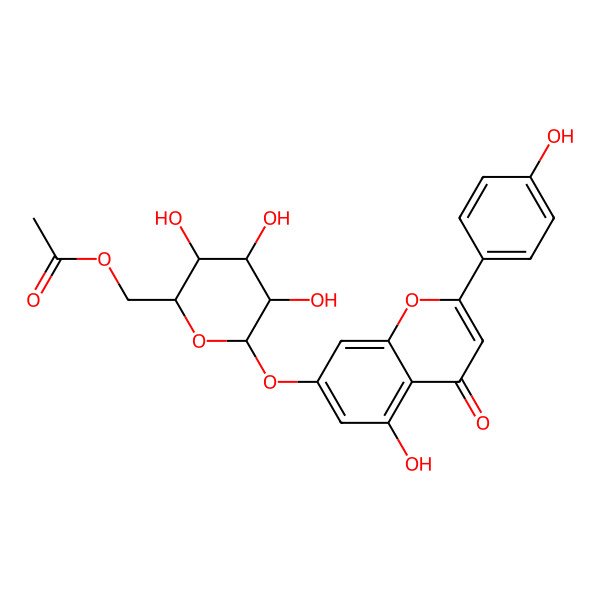 2D Structure of Flavone base + 3O, O-AcetylHex 2D Structure of Flavone base + 3O, O-AcetylHex