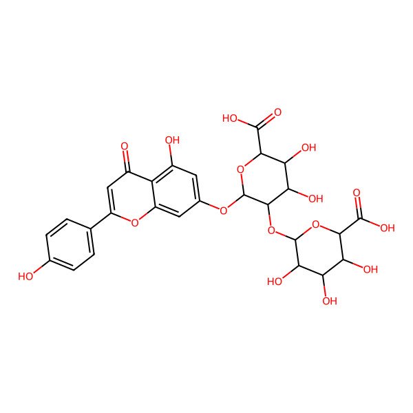 2D Structure of Flavone base + 3O, O-HexA-HexA