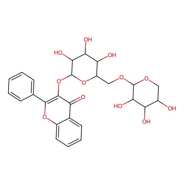 2D Structure of flavonol 3-O-D-xylosyl-D-galactoside