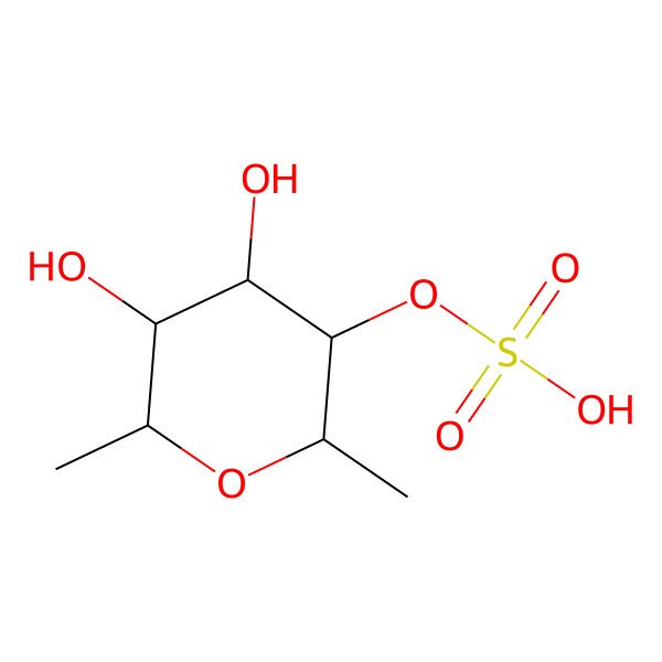 2D Structure of (2S,3S,4S,5S,6R)-4,5-Dihydroxy-2,6-dimethyltetrahydro-2H-pyran-3-yl hydrogen sulfate