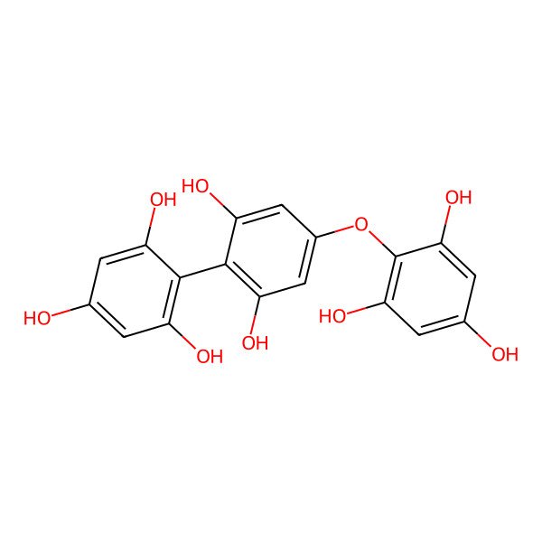 2D Structure of 4'-(2,4,6-Trihydroxyphenoxy)(1,1'-biphenyl)-2,2',4,6,6'-pentol