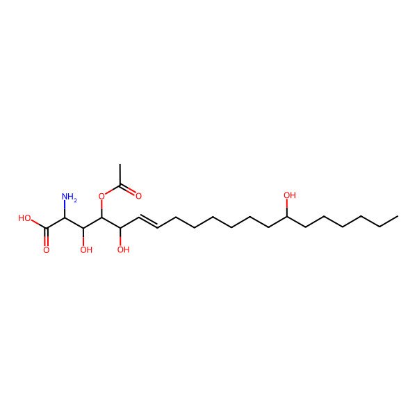 2D Structure of 4-Acetyloxy-2-amino-3,5,14-trihydroxyicos-6-enoic acid