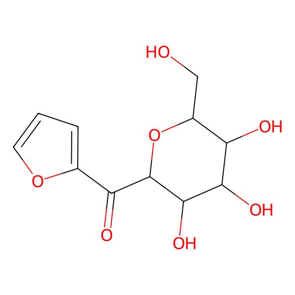2D Structure of furan-2-yl-[(2R,3R,4S,5S,6R)-3,4,5-trihydroxy-6-(hydroxymethyl)oxan-2-yl]methanone