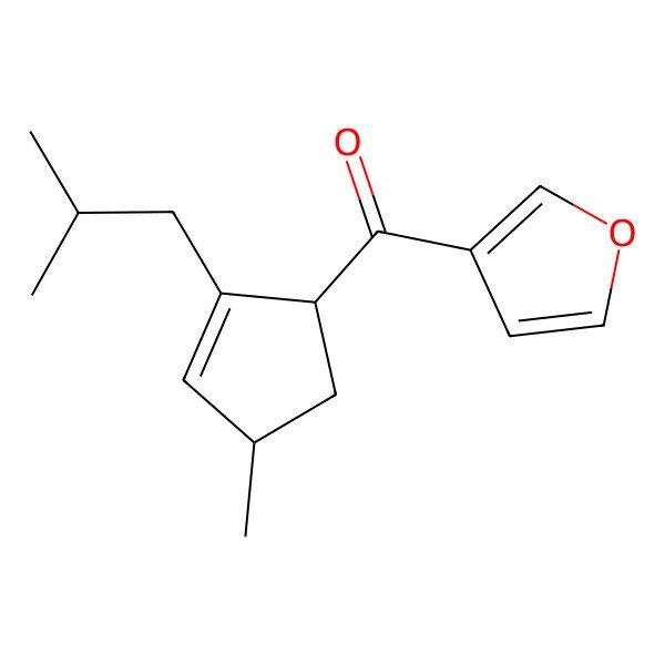2D Structure of Furan-3-yl-[4-methyl-2-(2-methylpropyl)cyclopent-2-en-1-yl]methanone
