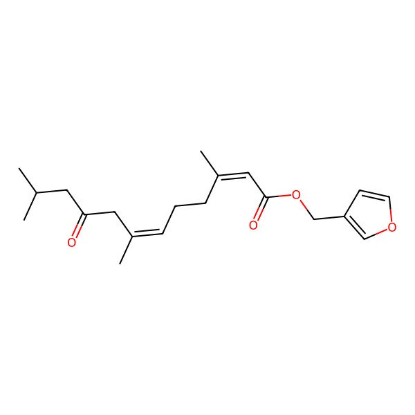 2D Structure of furan-3-ylmethyl (2E,6E)-3,7,11-trimethyl-9-oxododeca-2,6-dienoate