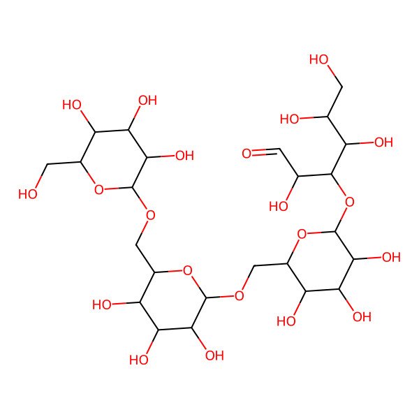 2D Structure of Gal(b1-6)Gal(b1-6)Gal(b1-3)aldehydo-Gal 2D Structure of Gal(b1-6)Gal(b1-6)Gal(b1-3)aldehydo-Gal