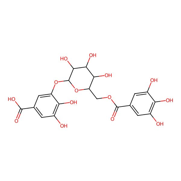 2D Structure of Gallic acid 3-O-(6-galloylglucoside)
