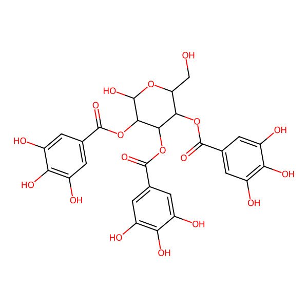 2D Structure of galloyl(-2)[galloyl(-3)][galloyl(-4)]b-Glc