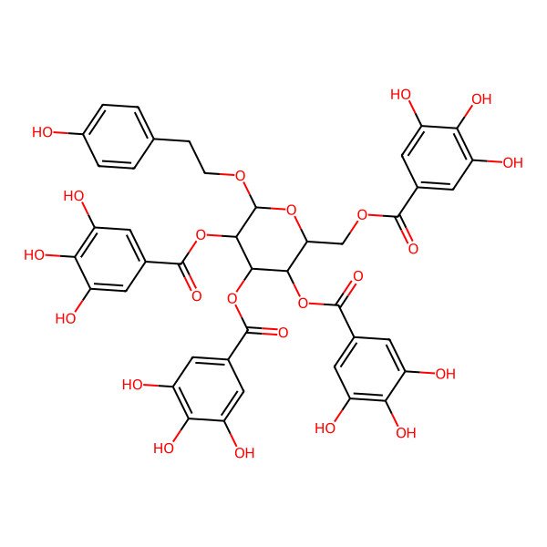 2D Structure of galloyl(-2)[galloyl(-3)][galloyl(-4)][galloyl(-6)]Glc(b)-O-EtPh(4-OH)
