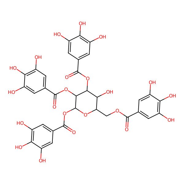 2D Structure of galloyl(-2)[galloyl(-3)][galloyl(-6)]All(b)-O-galloyl