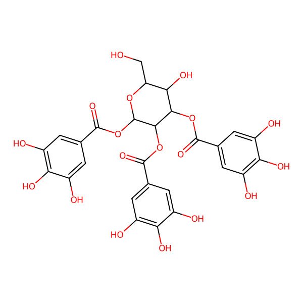 2D Structure of galloyl(-2)[galloyl(-3)]Hex-O-galloyl
