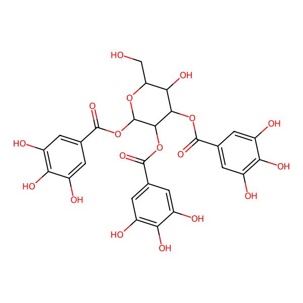 2D Structure of galloyl(-2)[galloyl(-3)]L-Glc(b)-O-galloyl