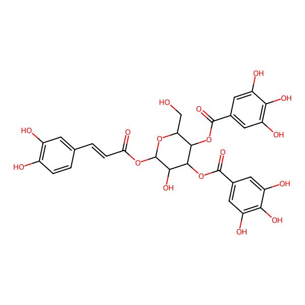 2D Structure of galloyl(-3)[galloyl(-4)]Glc(b)-O-coumaroyl(3-OH)