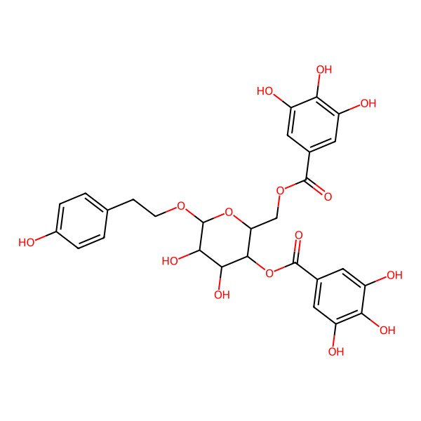 2D Structure of galloyl(-4)[galloyl(-6)]Glc(b)-O-EtPh(4-OH)