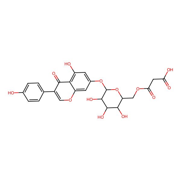 2D Structure of Genistein 7-O-glucoside-6''-malonate