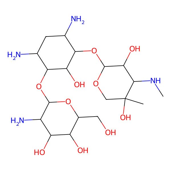 2D Structure of 4,6-Diamino-3-((3-deoxy-4-C-methyl-3-(methylamino)pentopyranosyl)oxy)-2-hydroxycyclohexyl 2-amino-2-deoxyhexopyranoside