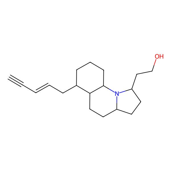 2D Structure of (1R,3aR,5aR,6R,9aS)-Dodecahydro-6-(2Z)-2-penten-4-ynylpyrrolo(1,2-a)quinoline-1-ethanol