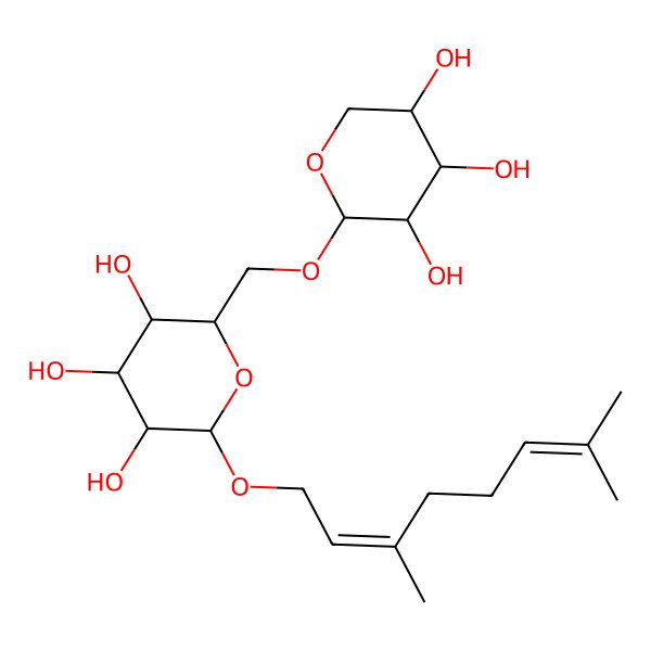 2D Structure of Geranyl 6-O-beta-D-xylopyranosyl-beta-D-glucopyranoside