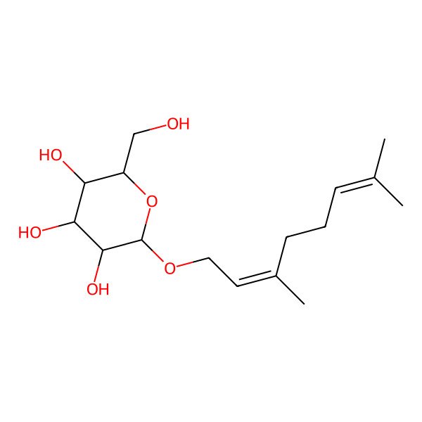 2D Structure of Geranyl beta-D-glucopyranoside