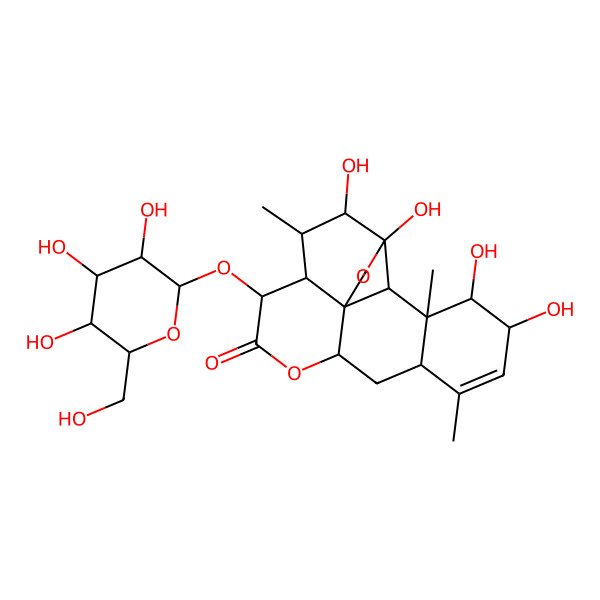 2D Structure of Glaucarubol 15-O-beta-D-glucopyranoside