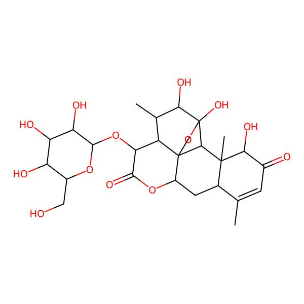 2D Structure of Glaucarubolone 15-O-beta-D-glucopyranoside