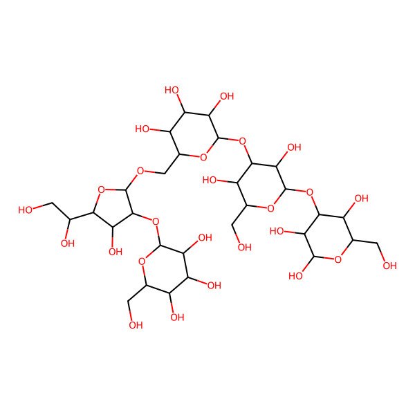 2D Structure of Glc(a1-2)Galf(b1-6)Glc(a1-3)Glc(b1-3)b-Gal