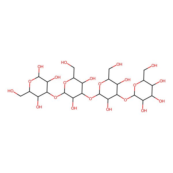 2D Structure of Glc(a1-3)Glc(a1-3)Glc(a1-3)b-Glc