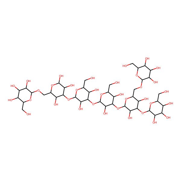 2D Structure of Glc(b1-3)[Glc(b1-6)]Glc(b1-3)Glc(b1-3)Glc(b1-3)[Glc(b1-6)]b-Glc